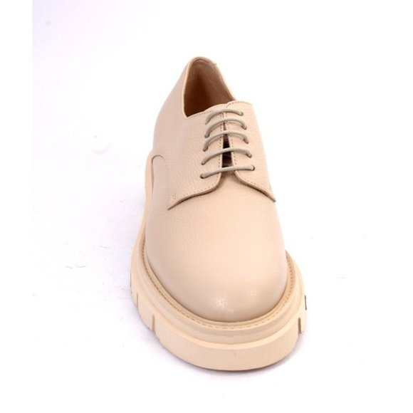 Luca Grossi 038H Beige Leather Lace-Up Platform Shoe - Picture 7 of 8